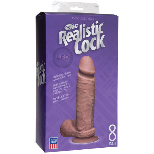 The Realistic Cock Ultraskyn 8 Inch - Brown - UABDSM