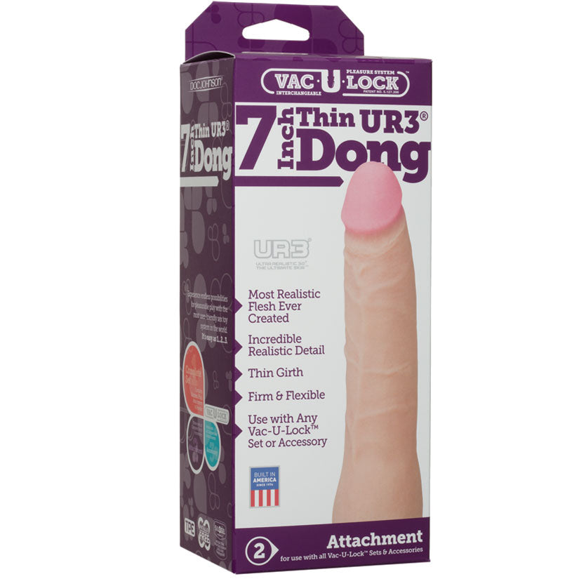 Vac-U-Lock 7-Inch Ur3 Thin Dong - White - UABDSM