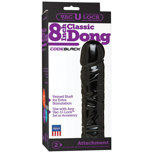 Vac-U-Lock Codeblack 8-Inch Classic Dong - UABDSM