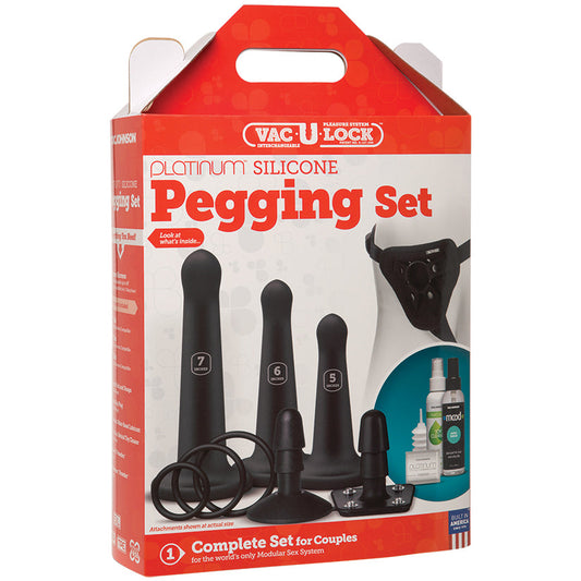 Vac-U-Lock Silicone Pegging Set-Black - UABDSM