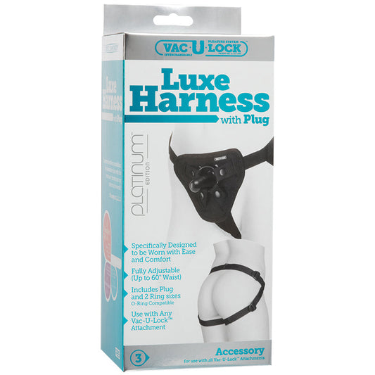 Vac-U-Lock Platinum Edition Luxe Harness - Black - UABDSM