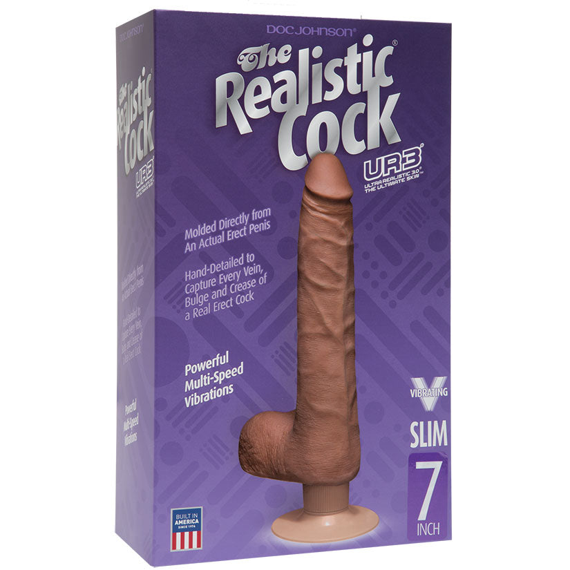 The Realistic Cock UR3 Vibrating Slim-Caramel 7 - UABDSM