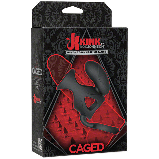 Kink By Doc Johnson Caged Vibrating Cock Cage-Black - UABDSM