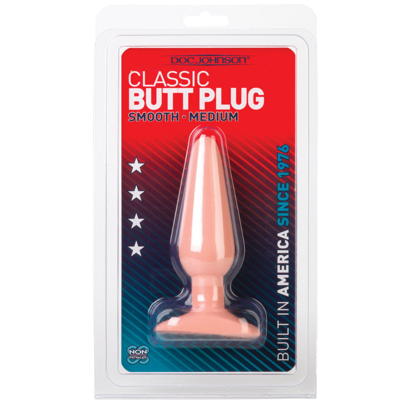 Classic Butt Plug Smooth - Medium - White - UABDSM