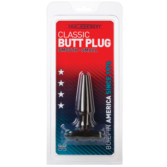 Classic Butt Plug Smooth - Small - Black - UABDSM