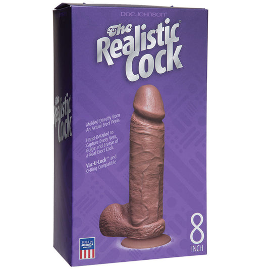 The Realistic Cocks 8 Inch - Brown - UABDSM