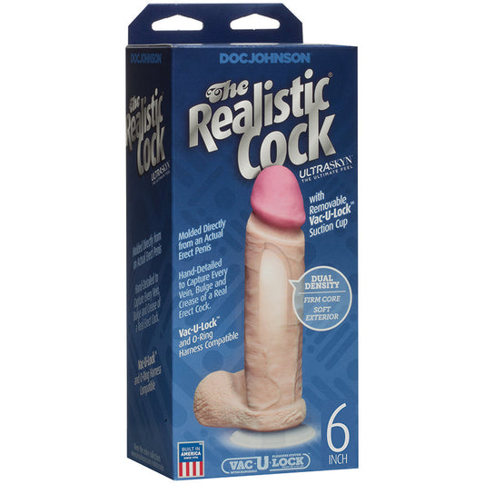 The Realistic Cock Ultraskyn 6 Inch - White - UABDSM