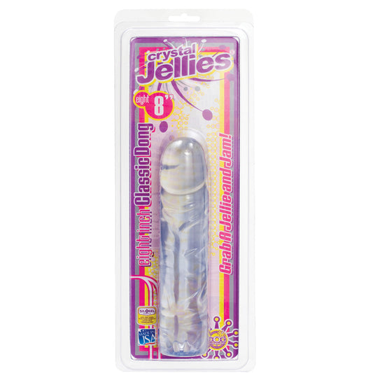Crystal Jellies Classic Dong 8 Inch - Clear - UABDSM