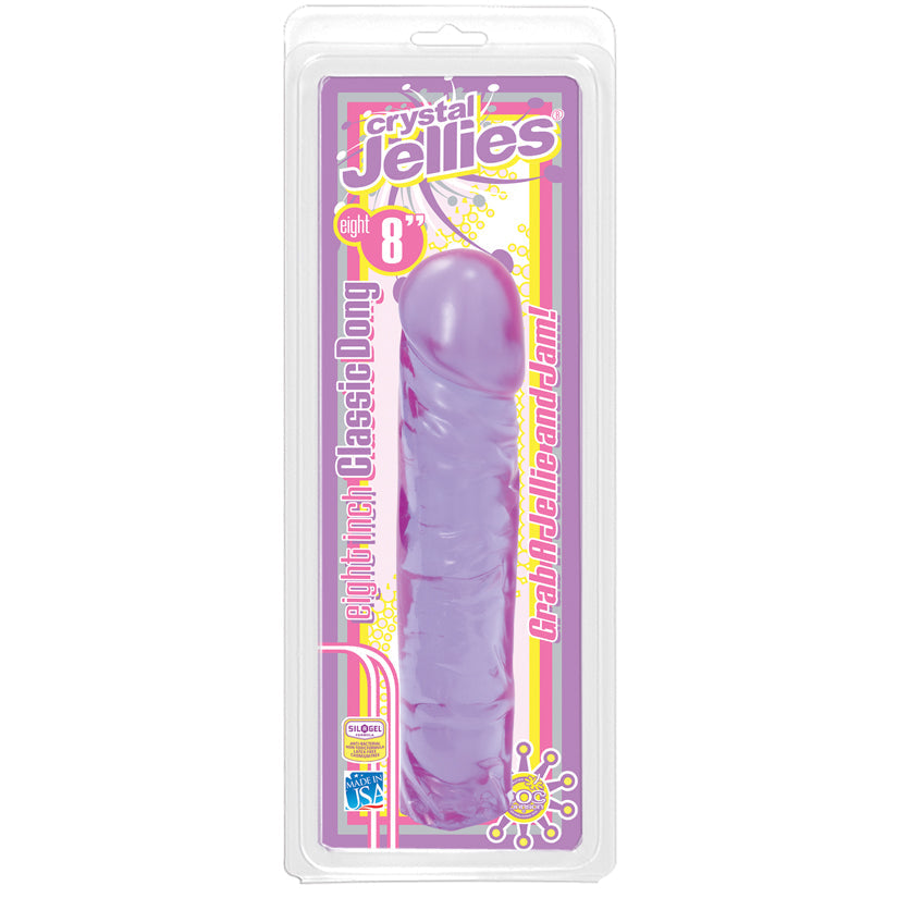 Crystal Jellies Classic Dong 8 Inch - Purple - UABDSM
