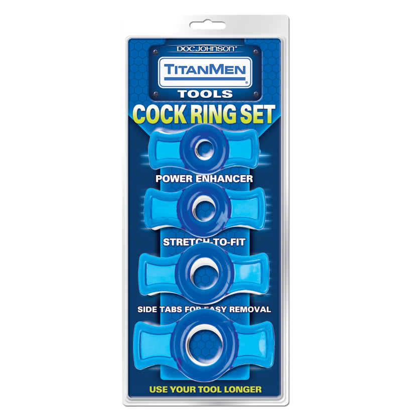 TitanMen Cock Ring Set-Blue - UABDSM