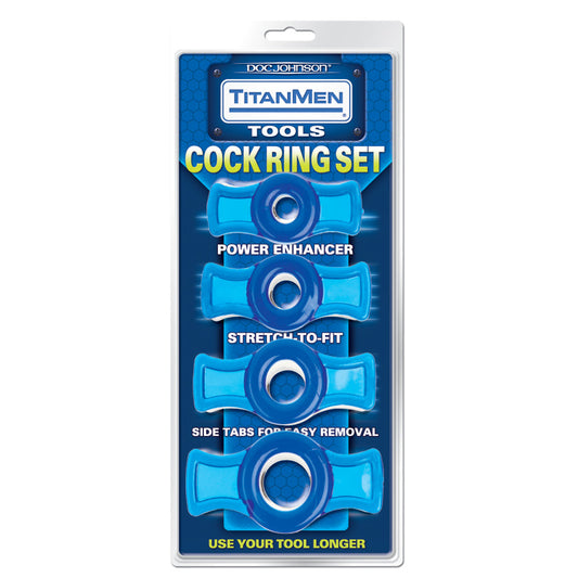 TitanMen Cock Ring Set-Blue - UABDSM