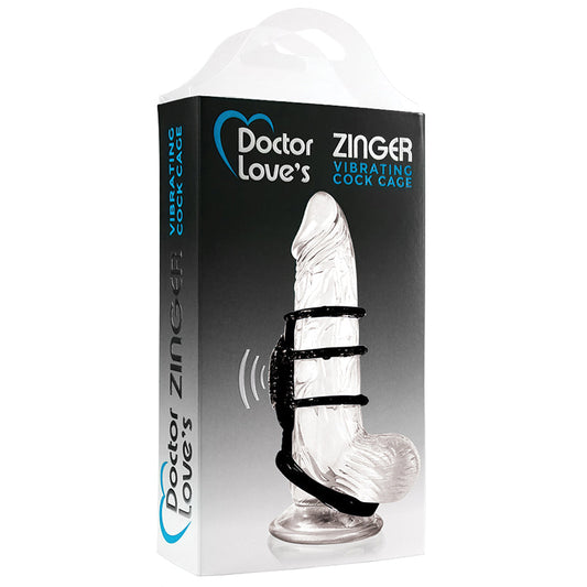 Doctor Loves Zinger Vibrating Cock Cage-Clear - UABDSM