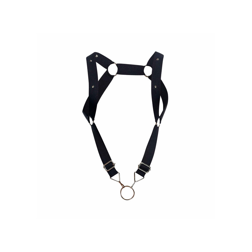 Male Basics Dngeon Straight Back Harness With Cockring - UABDSM