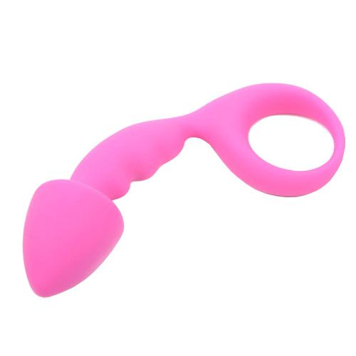 Pink Silicone Curved Comfort Butt Plug - UABDSM