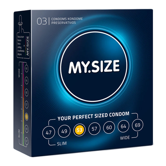My.Size Natural Latex Condom 53 Width 3 PCS - UABDSM