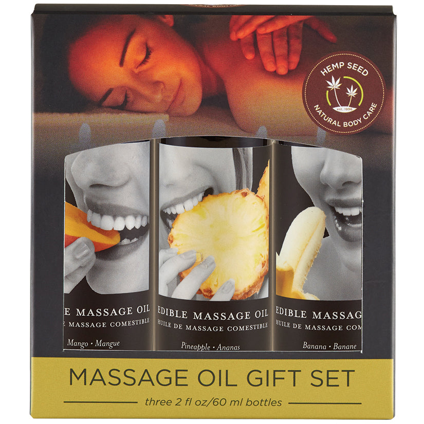 Edible Massage Oil Gift Set Box Three 2 Oz Bottles - UABDSM