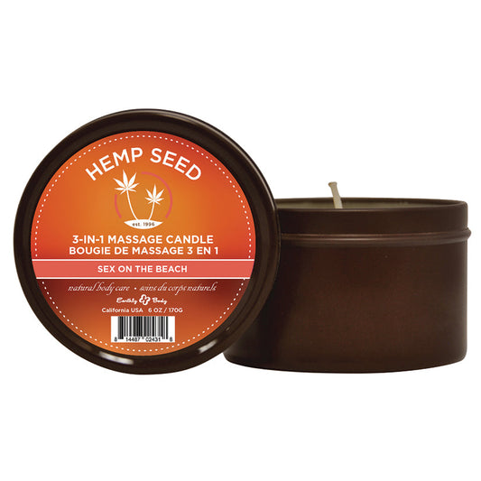 Earthly Body 3-in-1 Massage Candle-Sex On The Beach 6oz - UABDSM