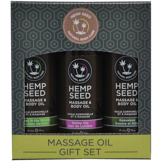 Hemp Seed Massage Oil Gift Set - 3 Pack - 2 Fl. Oz. Bottles - UABDSM