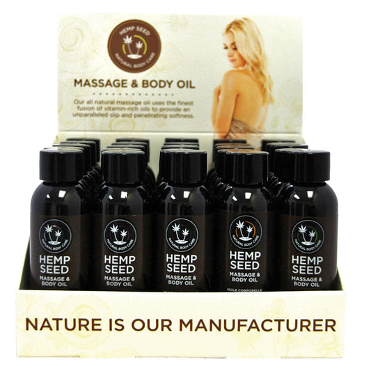 Earthly Body Hemp Seed Massage Oil Top Seller Display of 25 - UABDSM