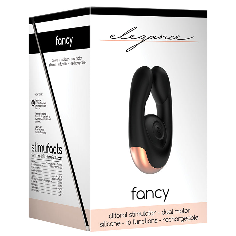 Elegance Fancy Dual Motor Clitoral Stimulator-Black - UABDSM