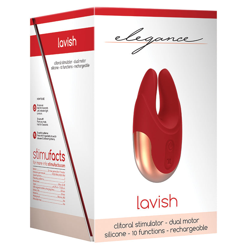 Elegance Lavish Dual Motor Clitoral Stimulator-Red - UABDSM