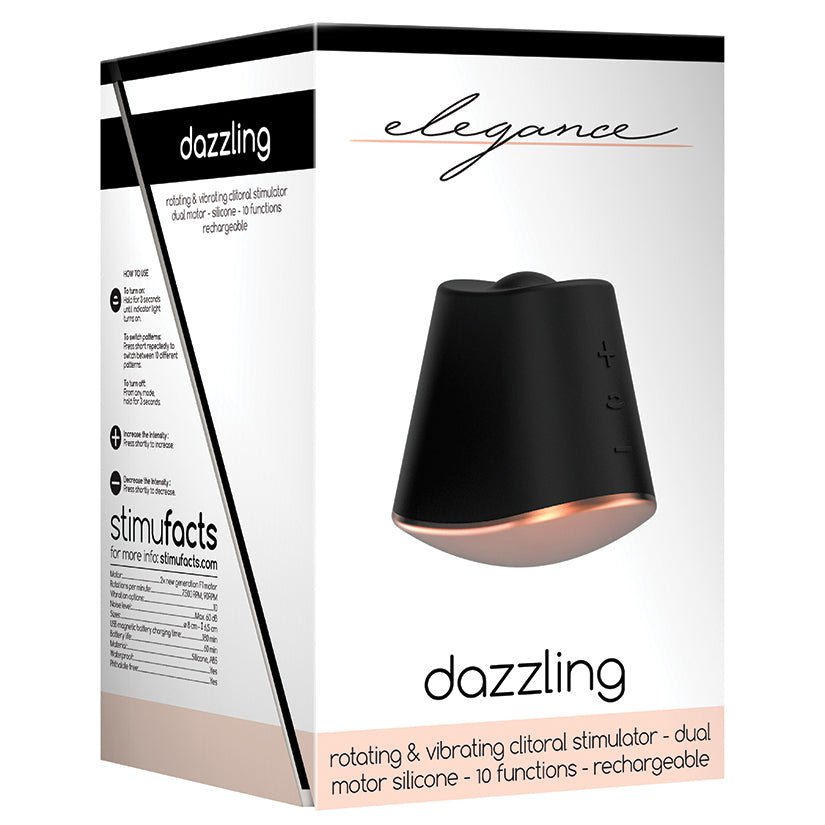 Elegance Dazzling Rotating Clitoral Stimulator-Black - UABDSM