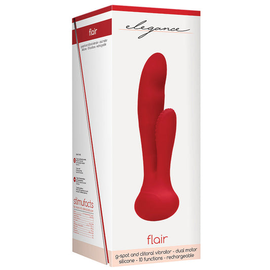 Elegance Flair G-Spot and Clitoral Vibe-Red - UABDSM