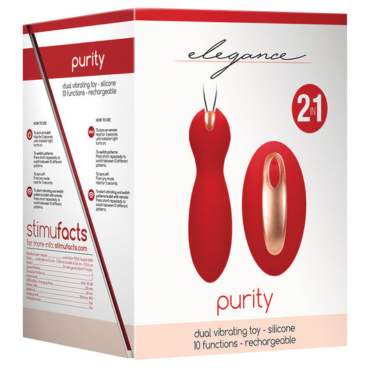 Elegance Purity Bullet with Vibrating Remote-Red - UABDSM