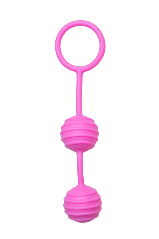 Easytoys Horizontal Ribbed Geisha Balls - Pink - UABDSM