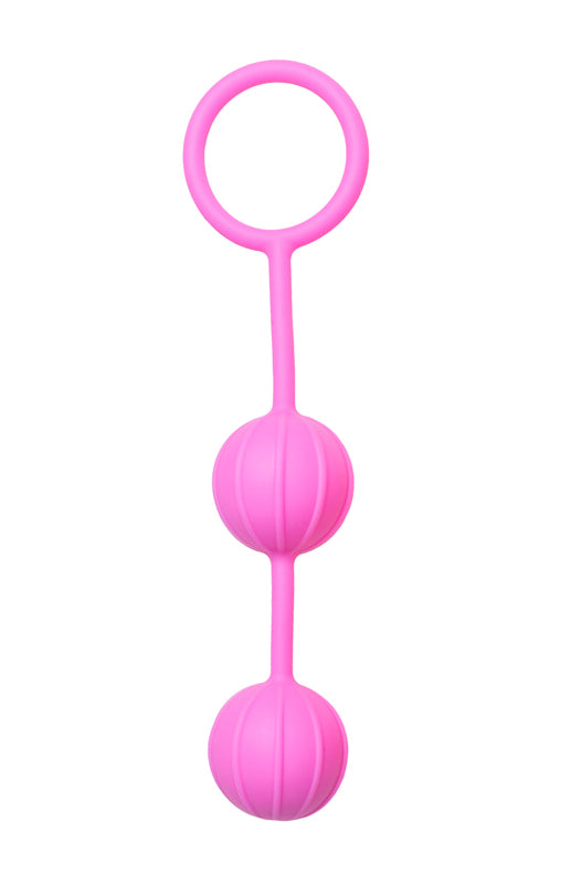 Easytoys Vertical Ribbed Geisha Balls - Pink - UABDSM