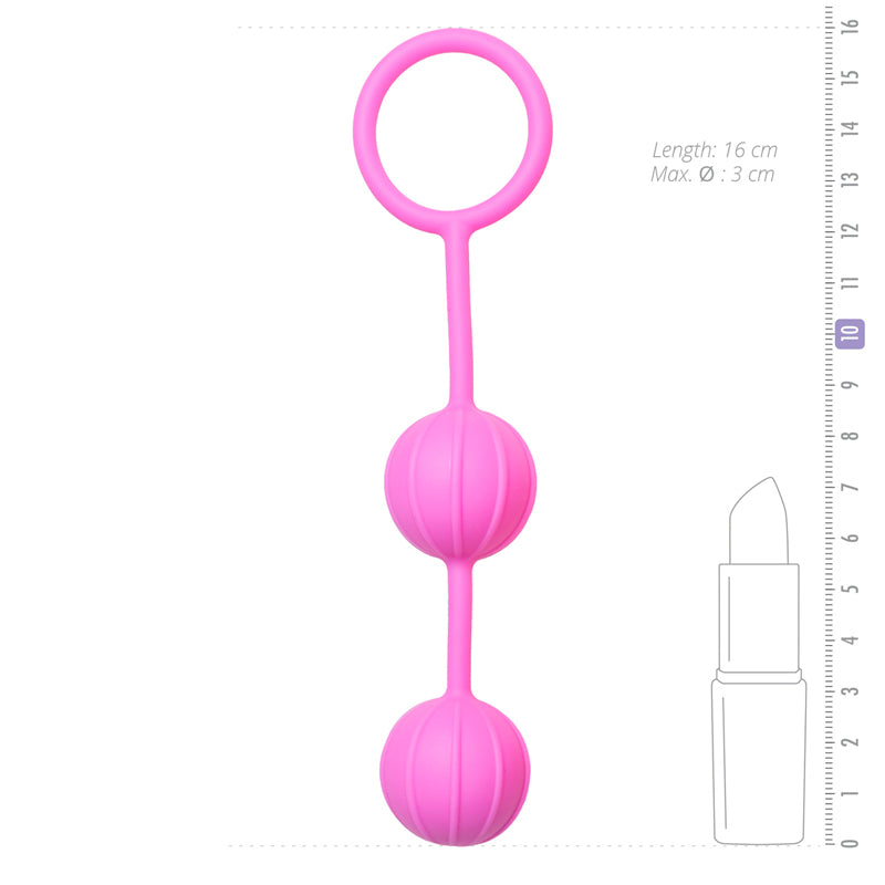 Easytoys Vertical Ribbed Geisha Balls - Pink - UABDSM