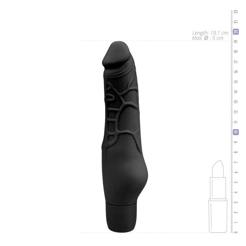 Silicone Realistic Vibrator Black - UABDSM