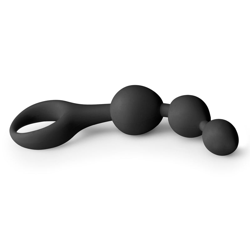 Black Silicone Anal Bead Dildo - UABDSM