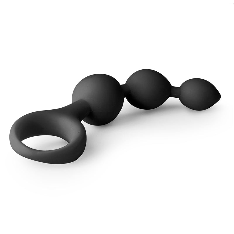 Black Silicone Anal Bead Dildo - UABDSM