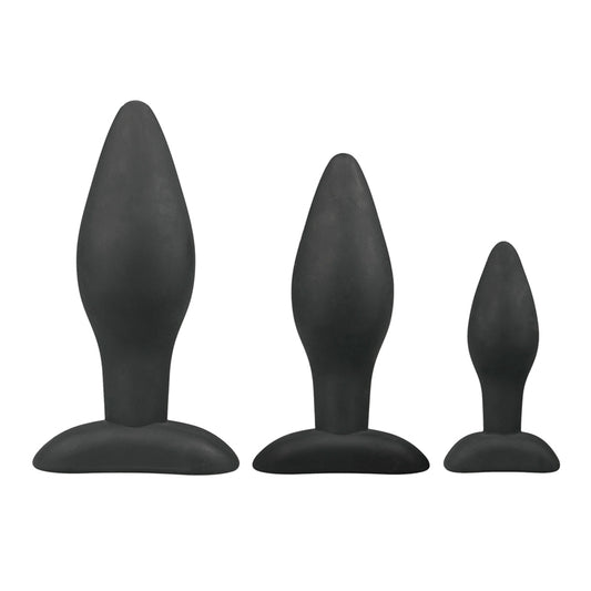 Black Silicone Buttplug Set - UABDSM