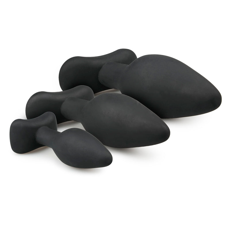 Black Silicone Buttplug Set - UABDSM