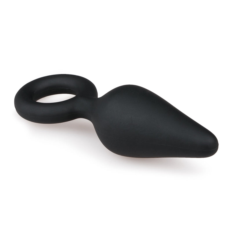 Black Buttplugs With Pull Ring - Small - UABDSM