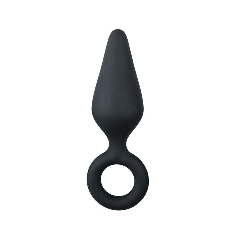 Black Buttplugs With Pull Ring - Small - UABDSM