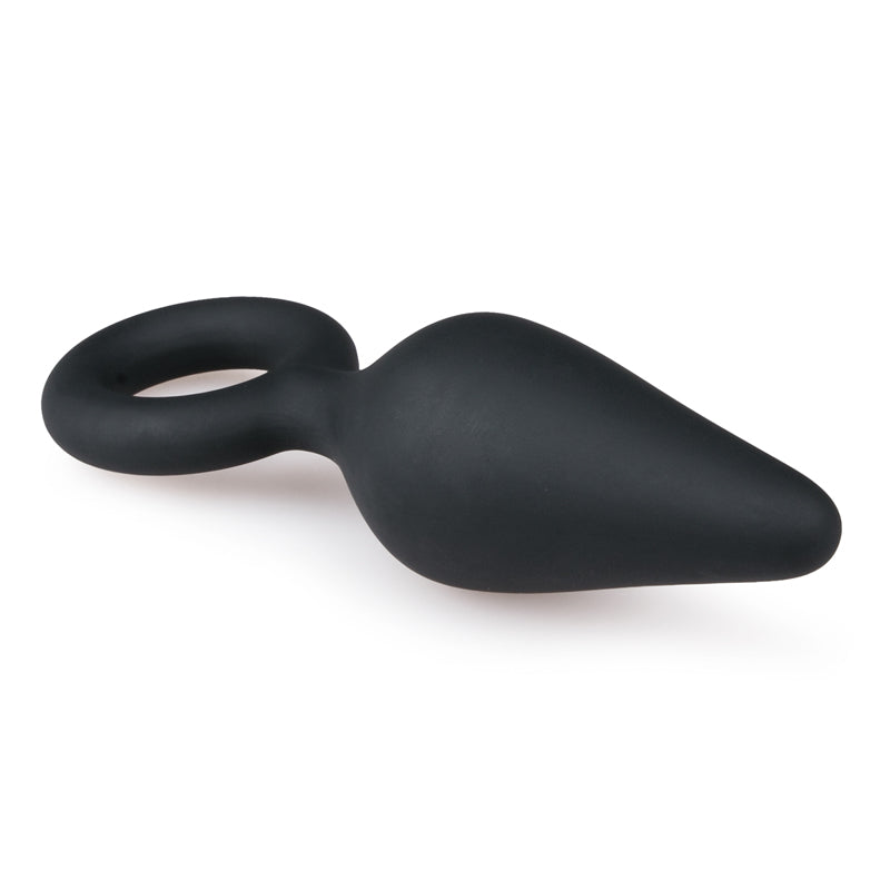 Black Buttplugs With Pull Ring - Medium - UABDSM