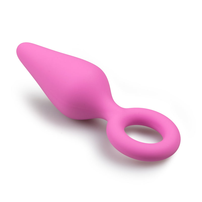 Pink Buttplugs With Pull Ring - Medium - UABDSM