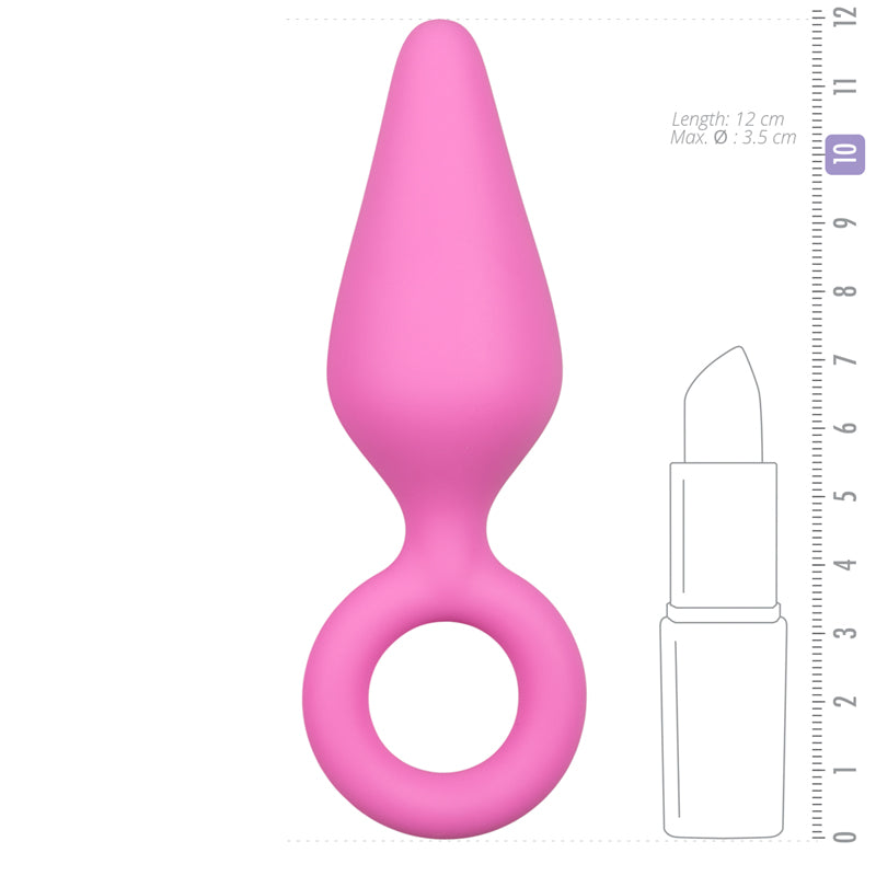 Pink Buttplugs With Pull Ring - Medium - UABDSM