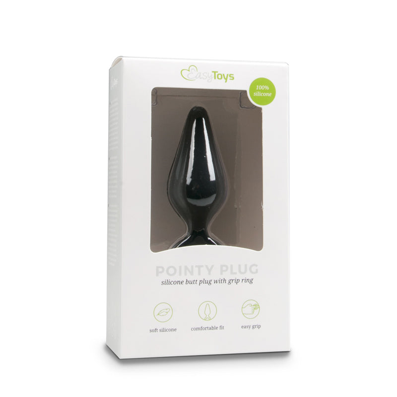 Black Buttplug With Pull Ring - Large - UABDSM