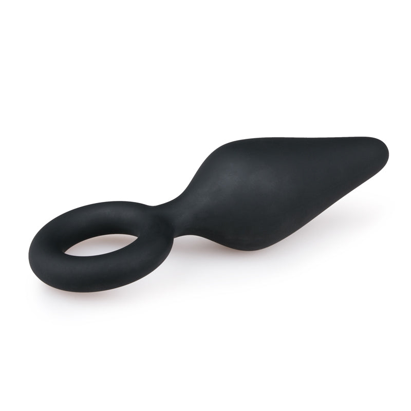 Black Buttplug With Pull Ring - Large - UABDSM