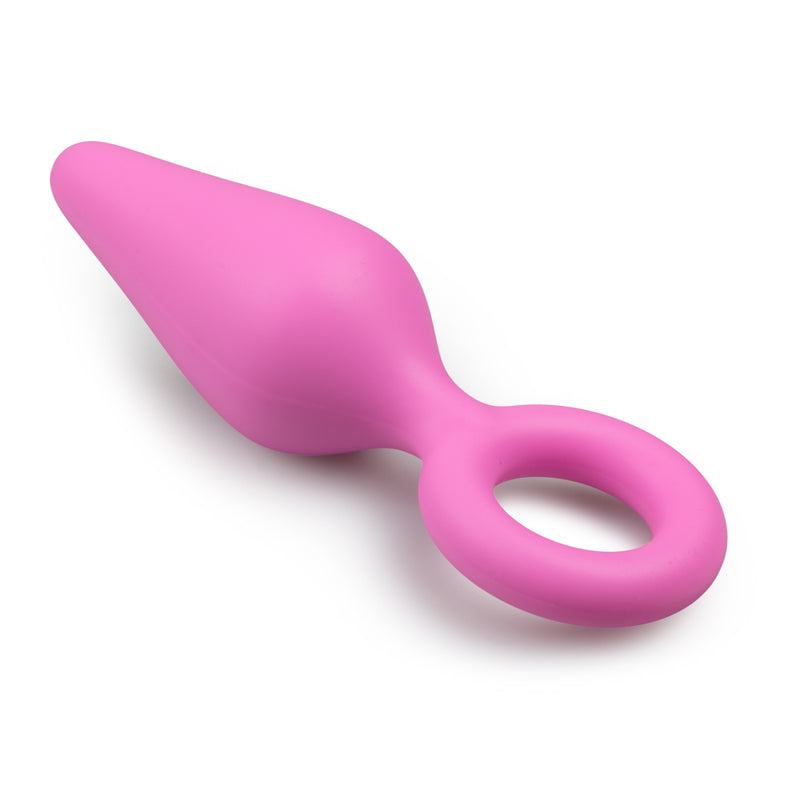 Pink Buttplugs With Pull Ring - Large - UABDSM