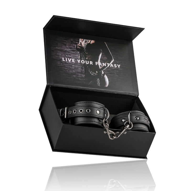 Black Faux Leather Handcuffs - UABDSM