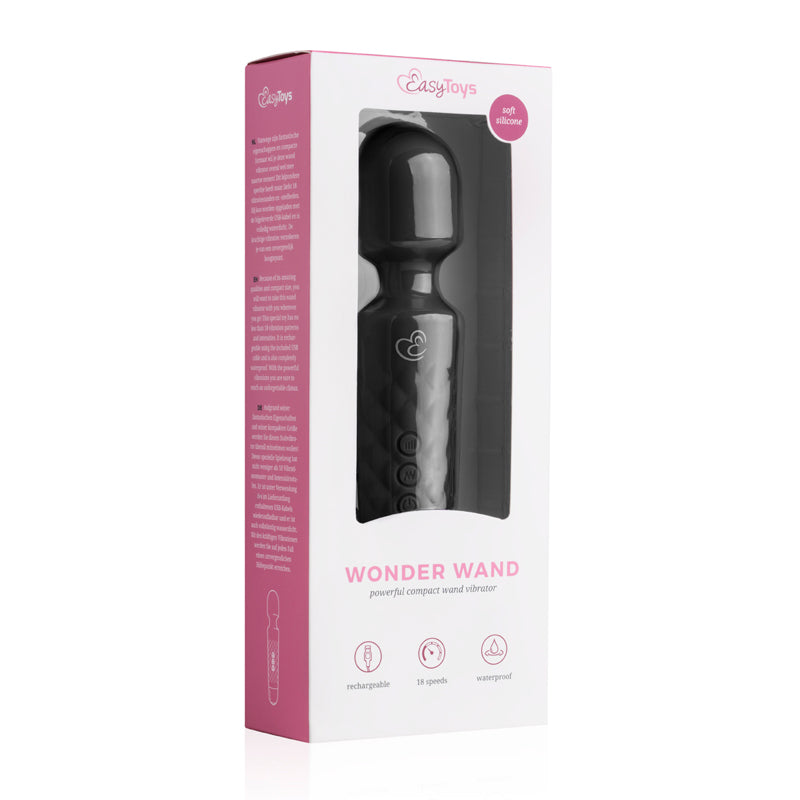 EasyToys Mini Wand Vibrator - Black - UABDSM