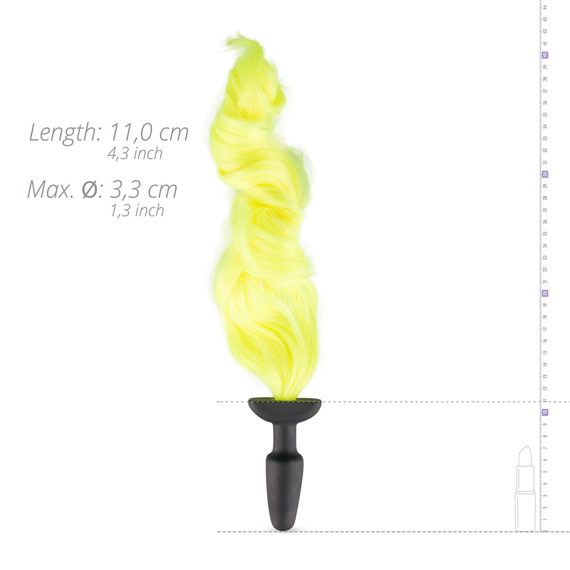 Silicone Butt Plug With Tail - Yellow - UABDSM