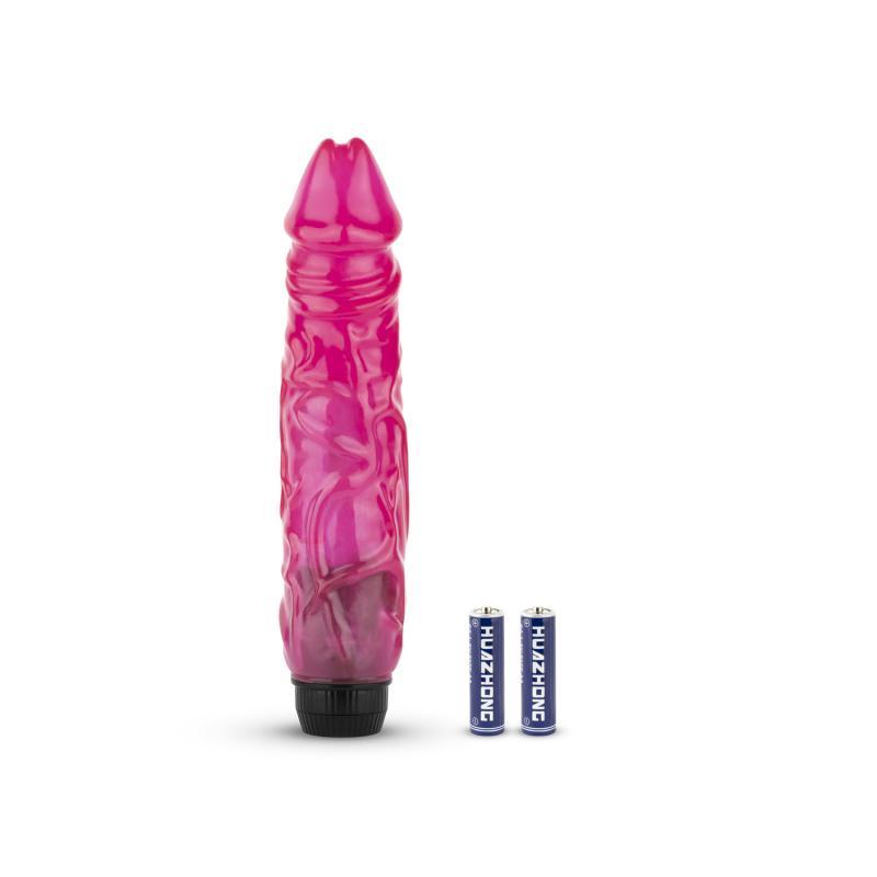 Jelly Supreme - Realistic Vibrator - Pink/Glitter - UABDSM