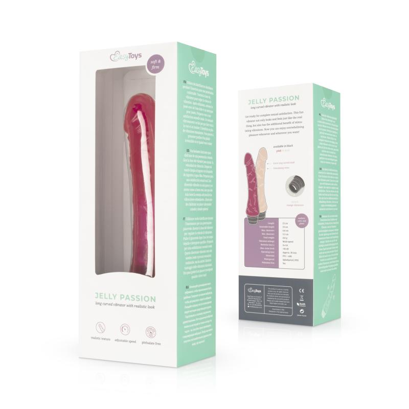 Jelly Passion - Realistic Vibrator - Pink - UABDSM