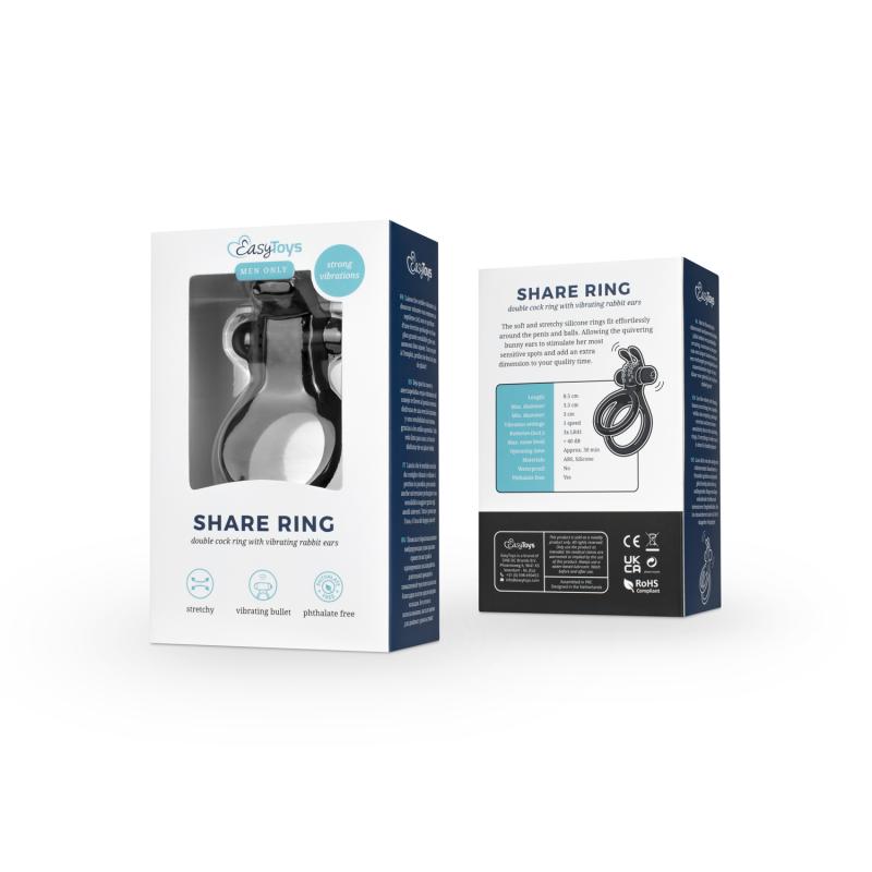 Share Ring - Double Vibrating Cock Ring With Rabbit Ears - UABDSM